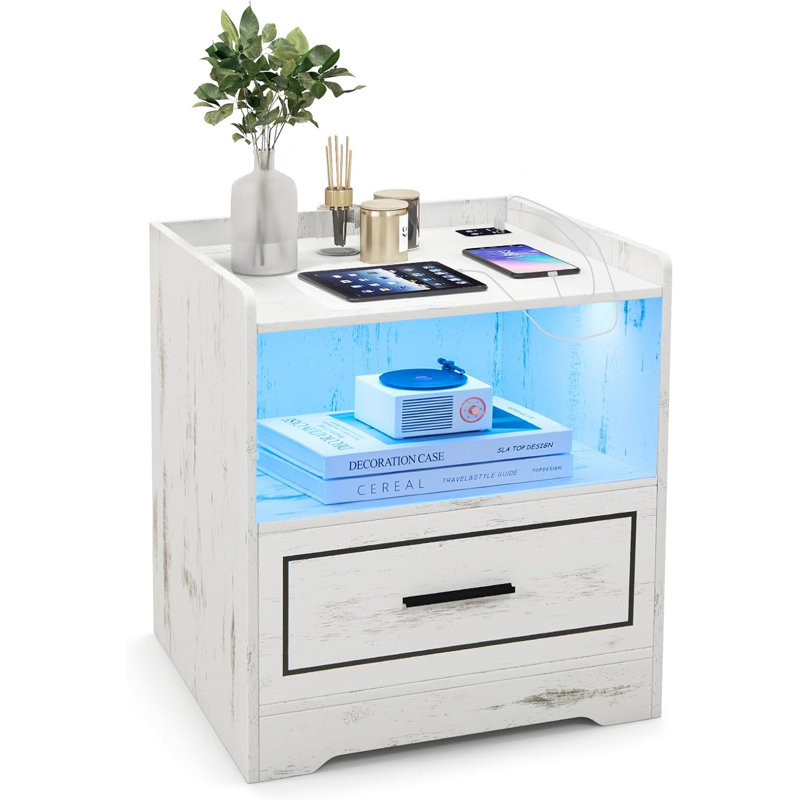 Dayja 45cm W Manufactured Wood Bedside Table