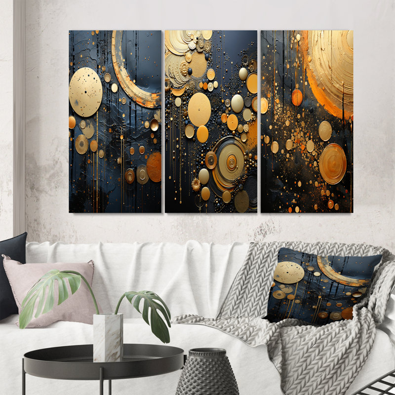 «Industrial Elegance», 3 pièces, Toile tendue, H 28 po x l 36 po