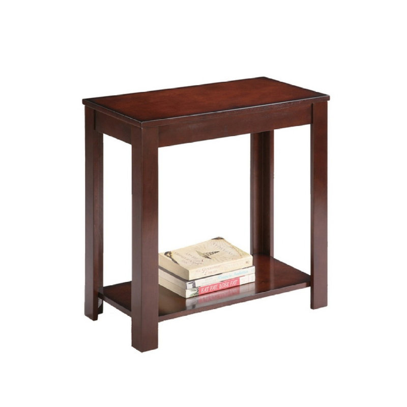 Table d'appoint / table de bout en bois de 24 po de hauteur, design traditionnel, Brun