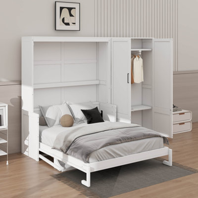 Grand lit escamotable avec placard