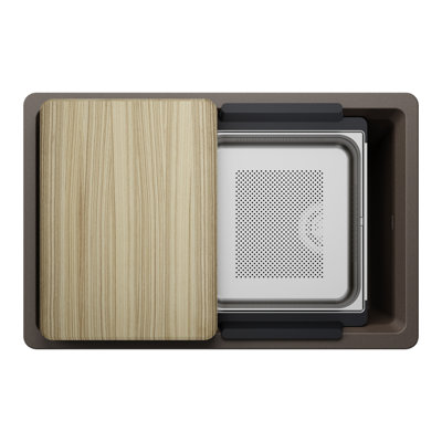 Évier de cuisine réversible à cuve simple encastrable 30 po Inteos SILGRANIT - Café