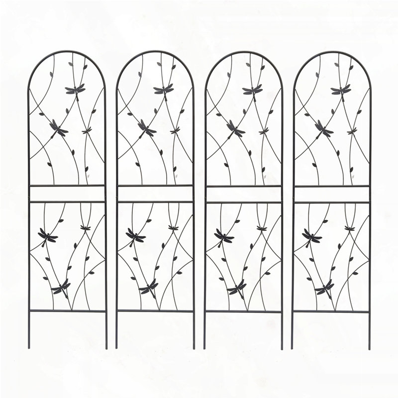 Ensemble de 4 treillis de jardin en métal 71 po x 19,7 po antirouille pour plantes grimpantes pour l'extérieur