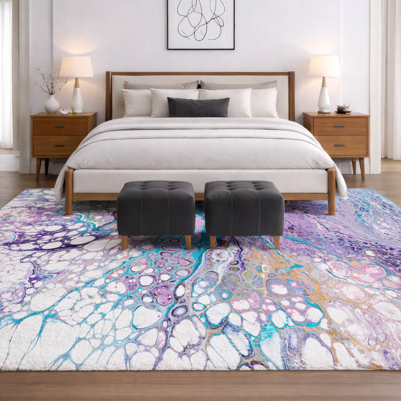Premium Machine Washable Dream Shag ADS64 Abstract Rug, 10' x 14'