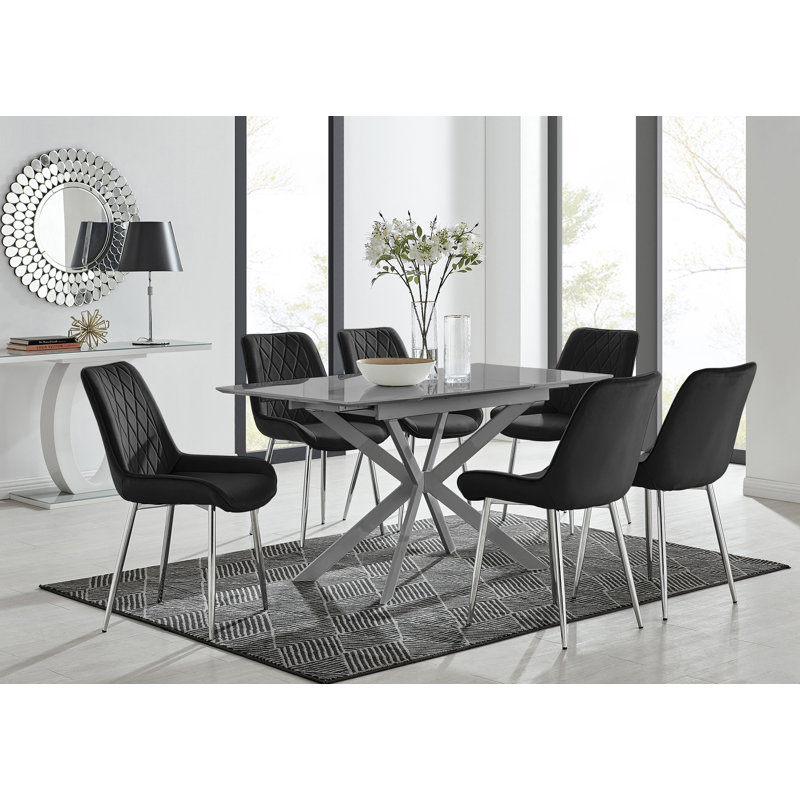 Dining Set, Black, 6