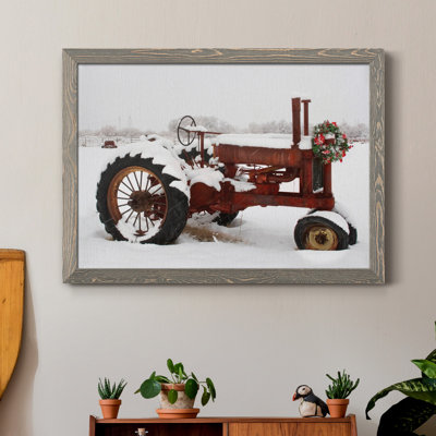 Christmas Tractor - Reproduction de photo sur toile encadrée