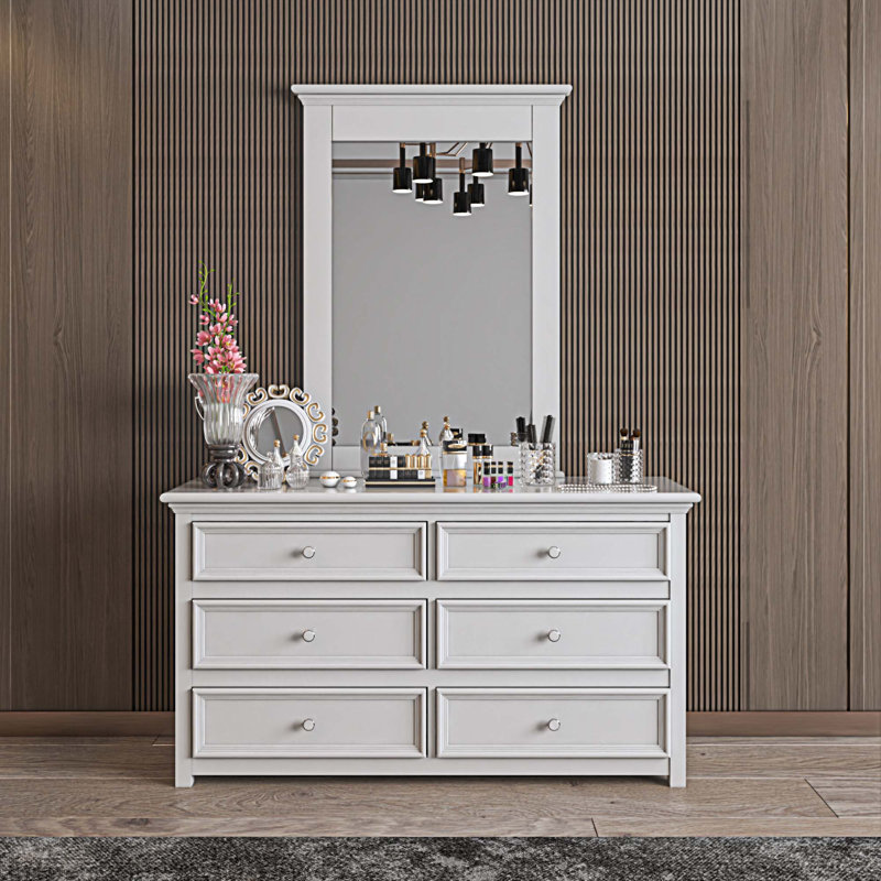 Miroir rectangulaire pour commode en bois