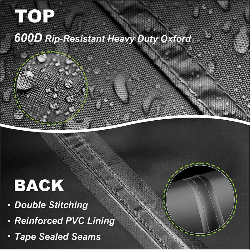 Black 63 Inch Waterproof Oxford Porch Swing Cover