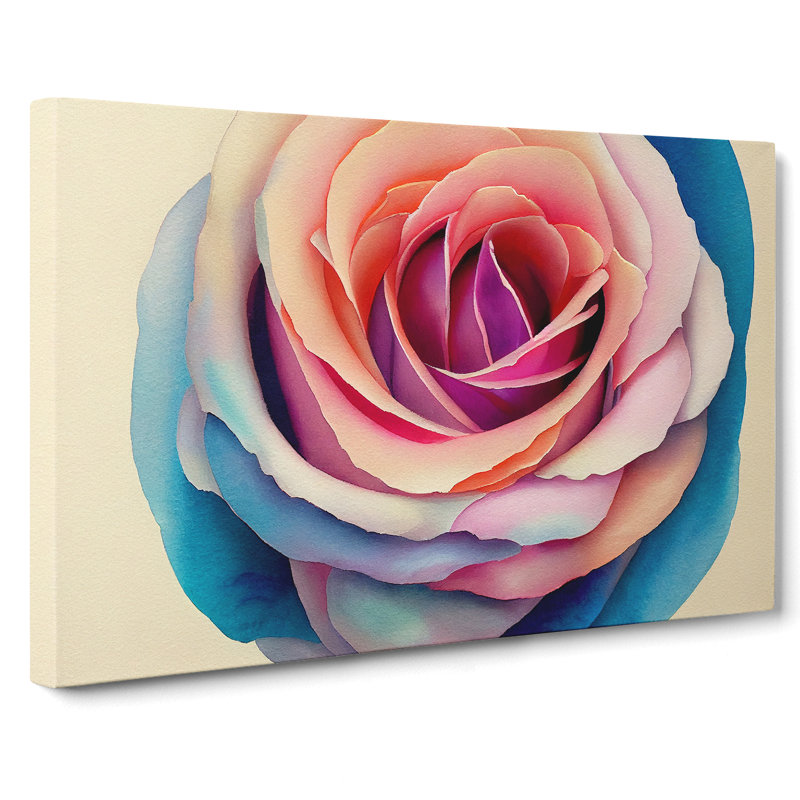 Watercolour Rose Flower Vol.4 - Wrapped Canvas, 40cm H x 60cm W x 3cm D