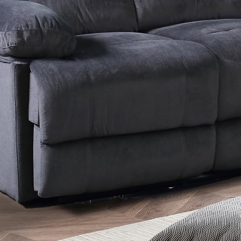 Lerch Upholstered 81'' Reclining Sofa, Gray