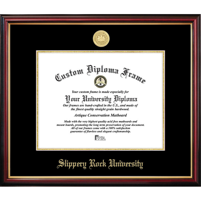 Cadre de diplôme Slippery Rock Petite, L 11 po x H 8,5 po, NCAA Slippery Rock