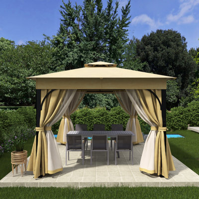 Steel Patio Gazebo With Double Roofs