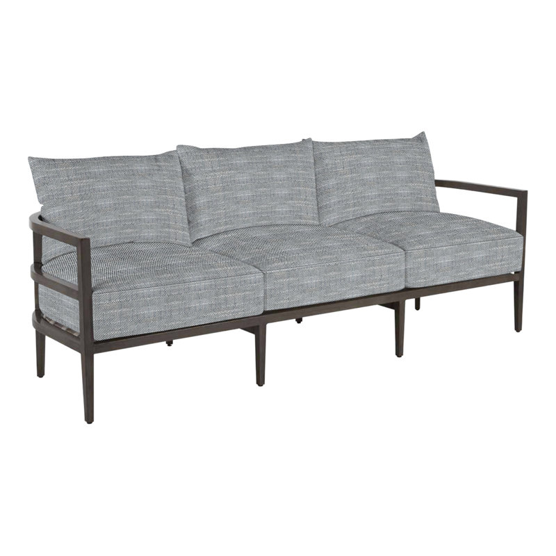 Santa Barbara Aluminum Sofa - Slate Gray, No Welt, Rollo Silver, Standard Plus