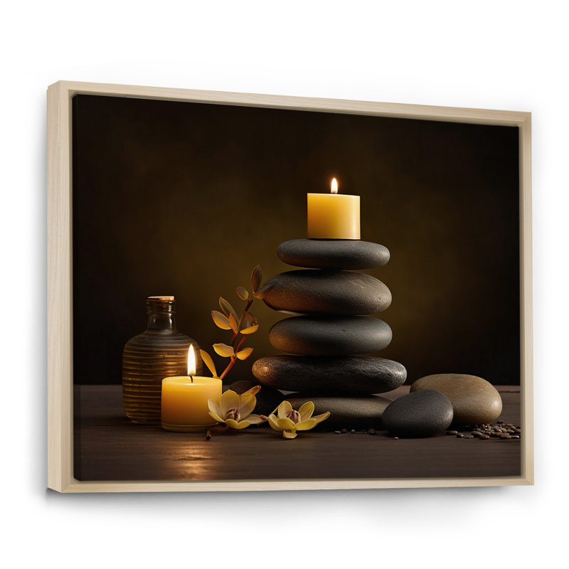 Art zen sérénité Cairn Sculpture Balance - pierre spirituelle, H 16 po x l 32 po, Cadre naturel flottant
