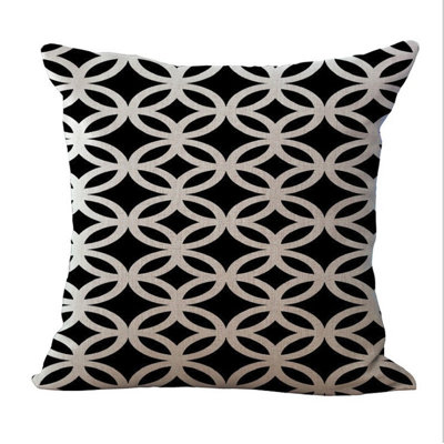 (Covers With Inserts) Set of 2 B&W Pattern Pillows