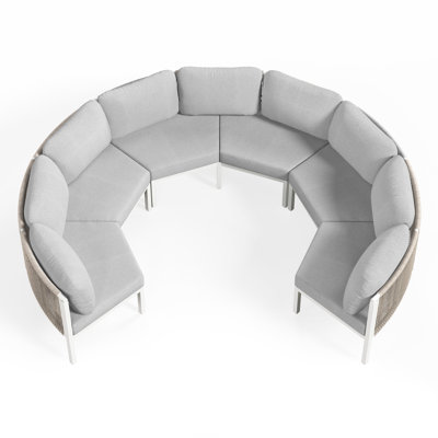 6 - Person Aluminum Modular Outdoor Patio Set with Cushions