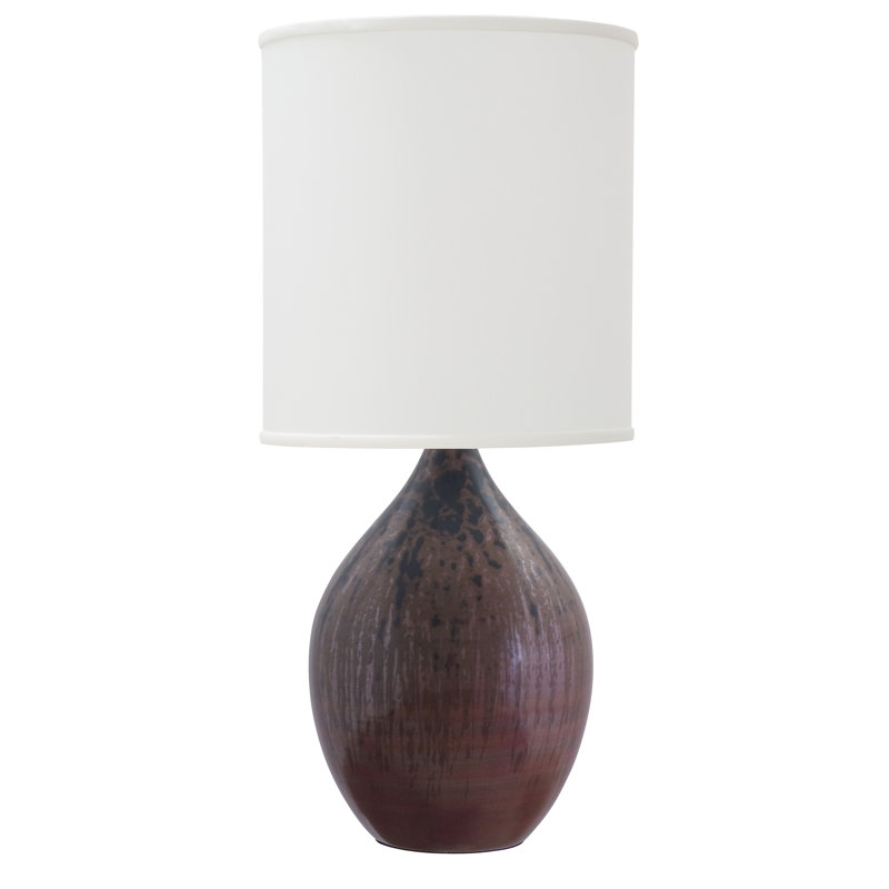 Scatchard Table Lamp, Cream/Blue, 20.5" H x 9" W x 9" D