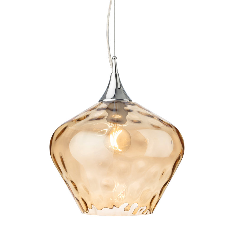1 - Light Dome Pendant, Amber