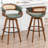 Swivel Upholstered Cane Back Counter Height Bar Stools-1863290112-1863290115