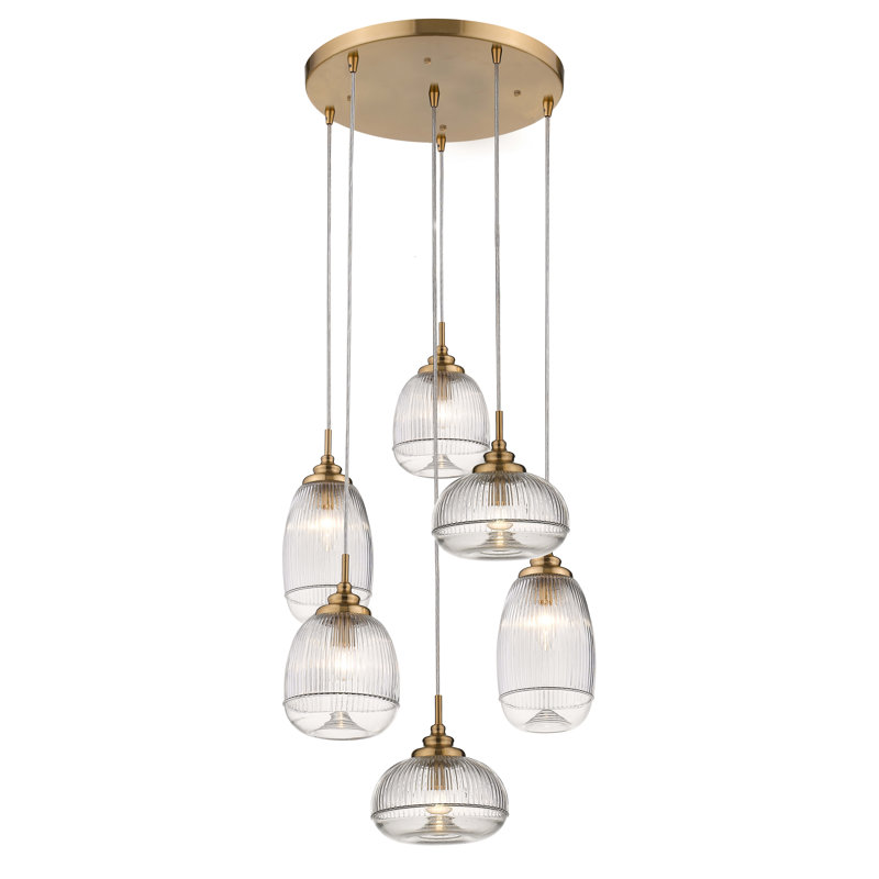 6 - Light Satin Gold Cluster Pendant