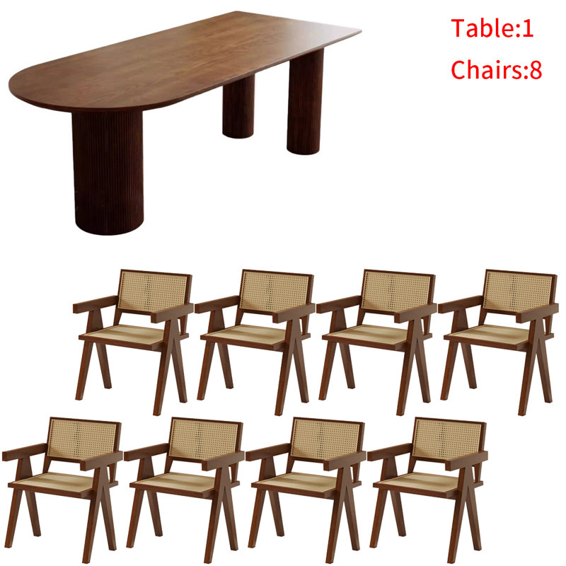 Ensemble de table de salle à manger en bois massif de style américain Vincentina, H 29,5 po x L 78,7 po x l 31,4 po