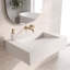 Lavabo de salle de bain mural rectangulaire à surface solide 36 po Pyramid - fini noir mat - avec trou pour robinet