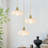 Junathean 3 - Light Wide Gold Dome Pendant with Petal Glass Lampshade with Cord-112383669-122780816