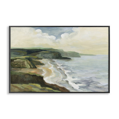Irish Coast Cliffs Black Framed Giclee Art by Silvia Vassileva