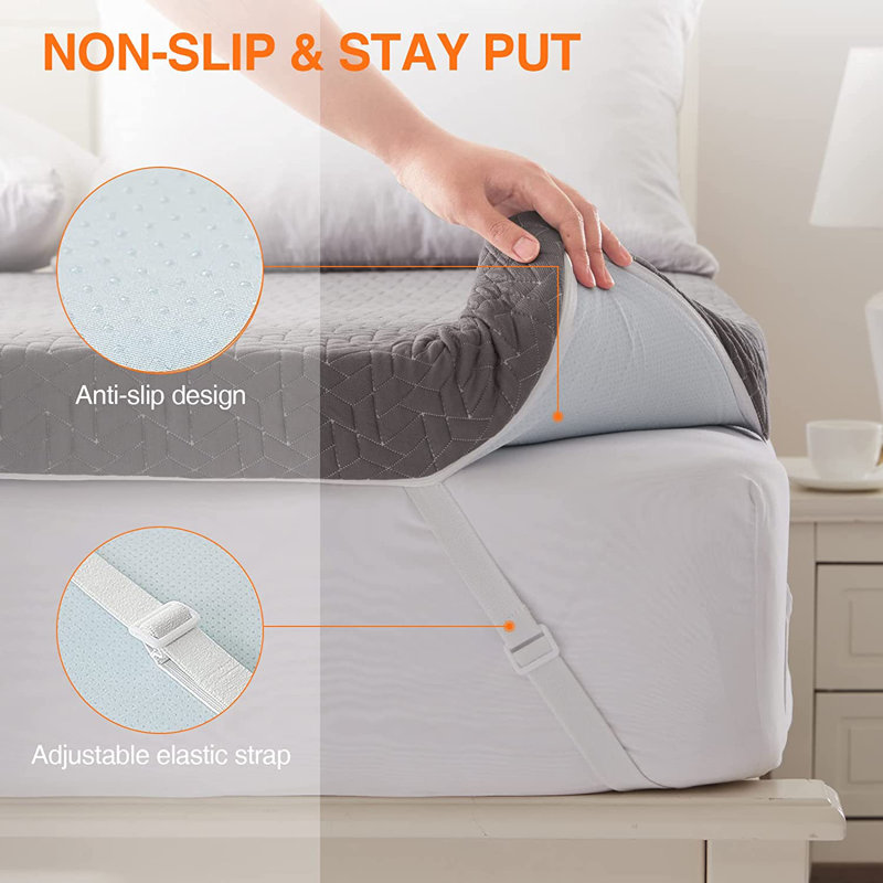 Jerseytown 3'' Mattress Topper, Twin XL, Gray