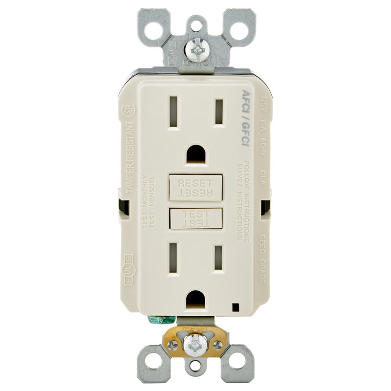 Ensemble de 5 prises 5-15R Leviton, Amande légère