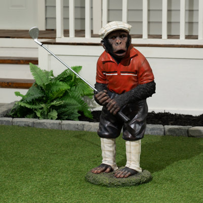 Statue de singe golfer