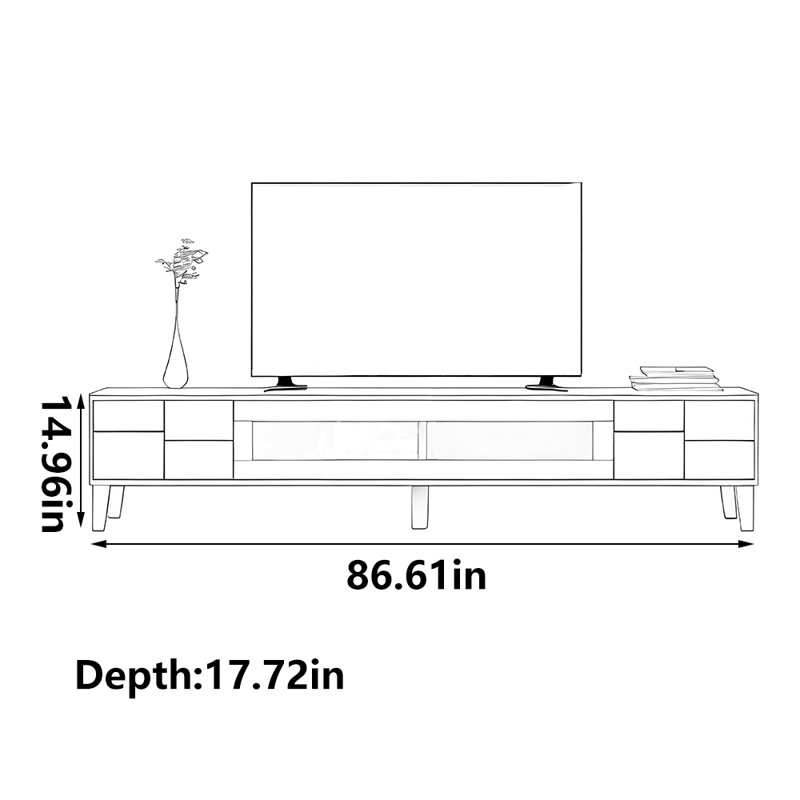 Meuble télé classique, 86.61"