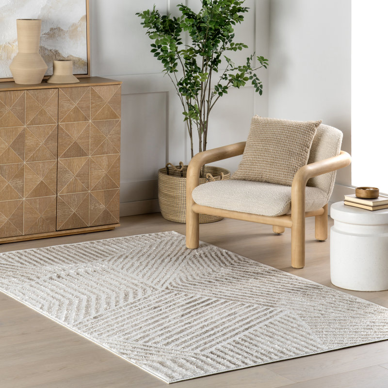  Xoey Modern Geometric Area Rug, Rectangle 9' x 12'
