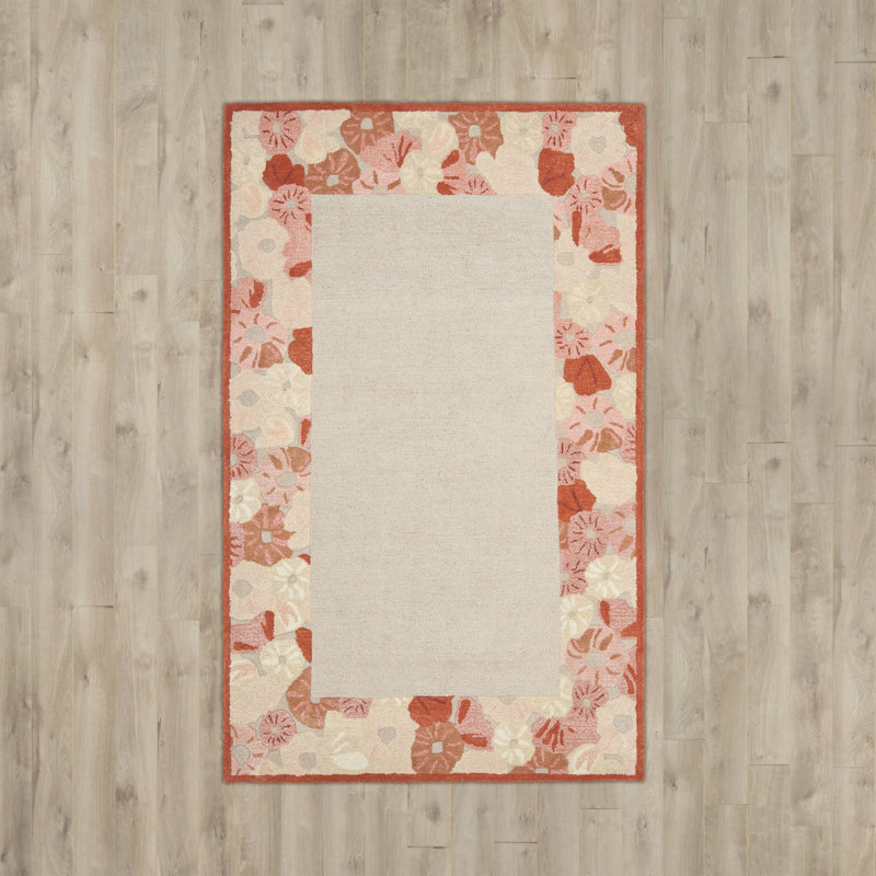 Tapis floral en laine / viscose touffeté à la main Martha Stewart Cayenne, Rectangle 9 pi 6 po x 13 pi 6 po