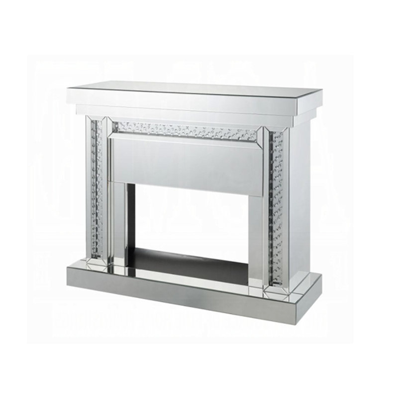 Foyer 47,40 ", miroir et faux cristaux, H 42,5 po x l 47,4 po x P 13,4 po