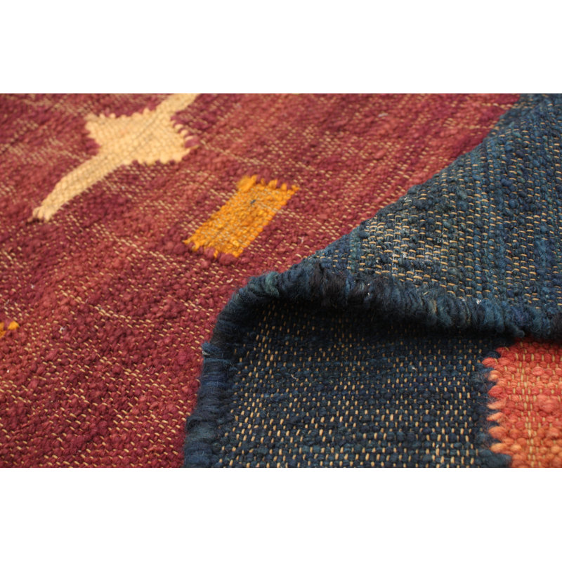 Tapis de bois one-of-kind à la main-noué la new age anatolian orange 10 pi 2 po x 12 pi