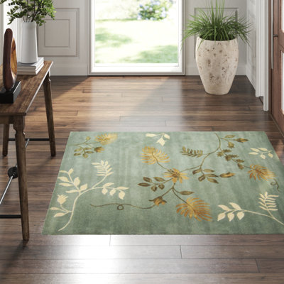 Tapis bleu clair en laine touffeté à la main Candelo