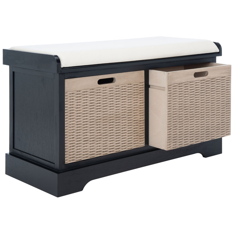 Haugen Upholstered Storage Bench, Black