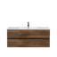 Abrem 48 po L x 19 po P 2 tiroirs Meuble-lavabo mural avec évier simple et Comptoir en Polymarbre blanc