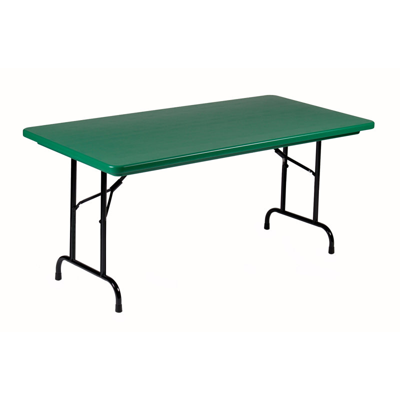 Table pliante rectangulaire en plastique, H 29 po x L 48 po x l 24 po, Vert