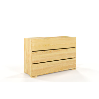 Marchell Solid Wood 120cm W 3 - Drawer Chest of Drawers