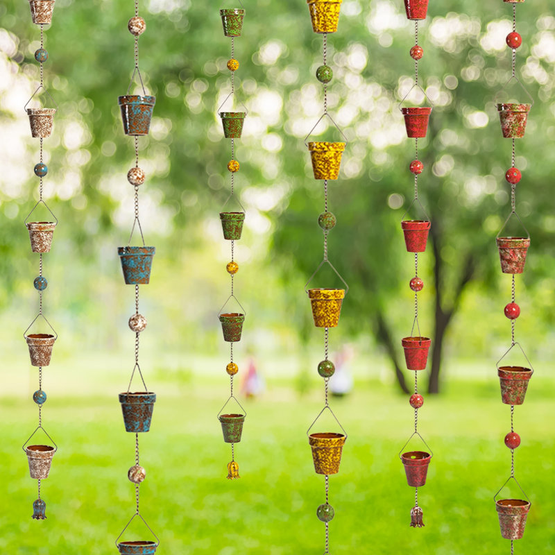 76,75 "L Chaîne de pluie multicolore en porcelaine peinte à la main" Sandy "