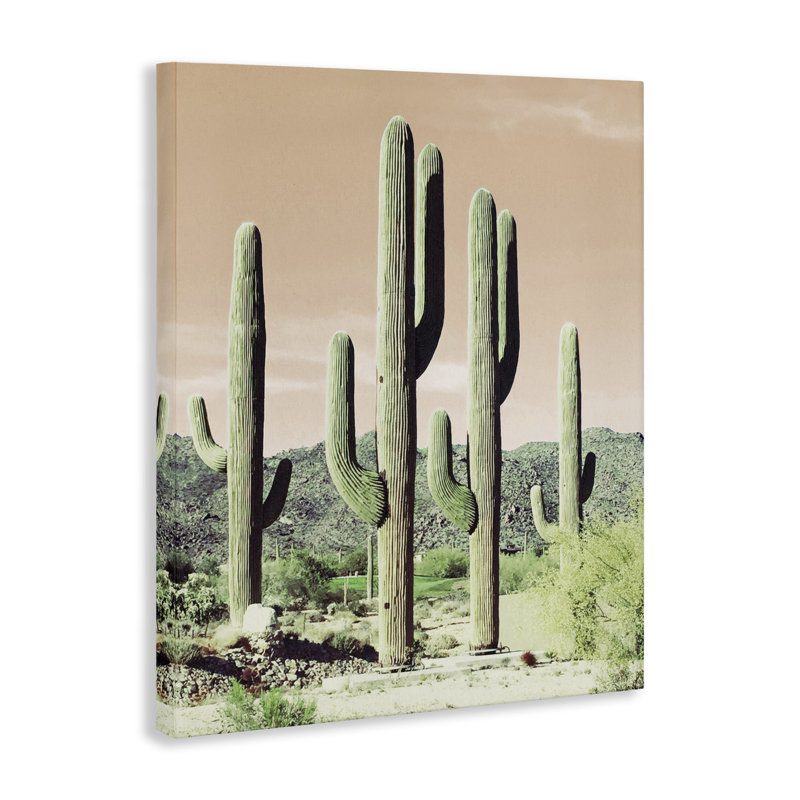 «Sunrise Cactus Scene», art mural par Susan Bryant, H 48 po x l 36 po