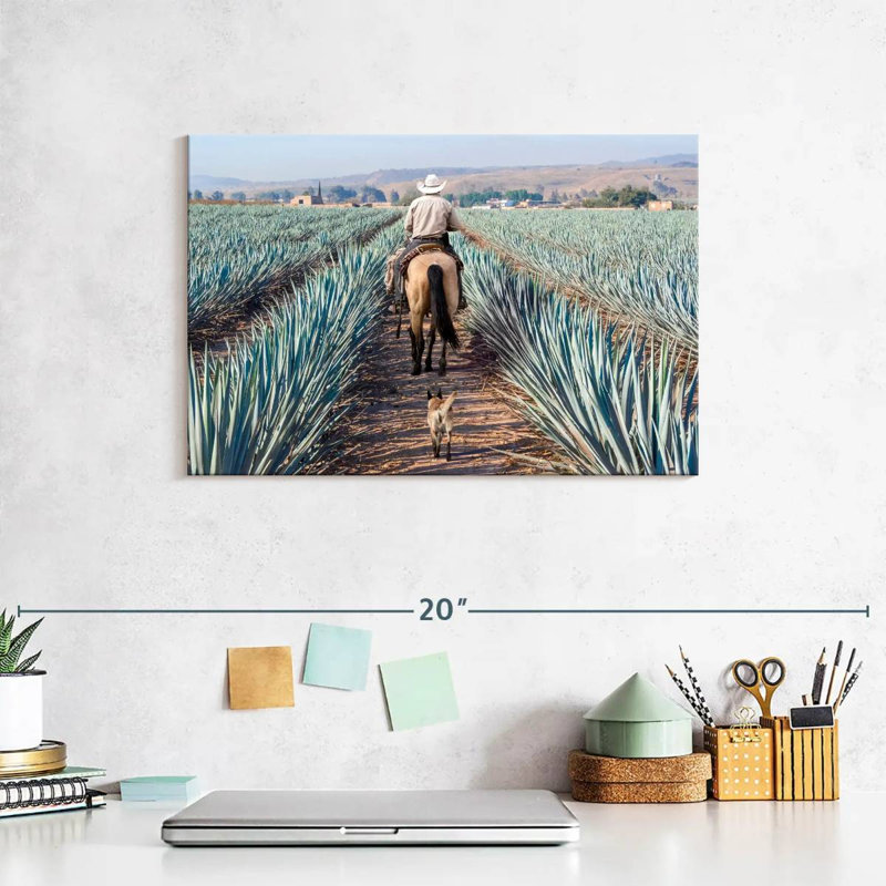 «Inspecting Agave Plantation», reproduction sur toile, H 8 po x l 12 po x P 1 po