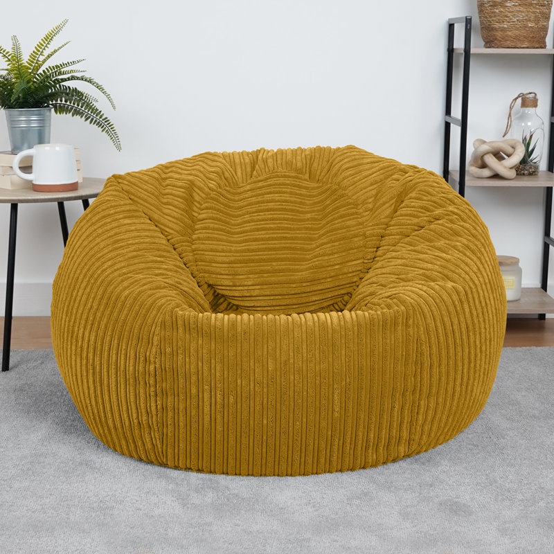 Polyester Refillable Classic Bean Bag, Yellow