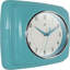 Infinity Instruments - Horloge murale rétro - Horloge carrée de 9 pouces - Mid-Century silencieux - Horloge de cuisine - Horloge murale de salle à manger - Horloge murale rétro - Turquoise