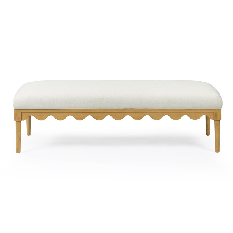 Oodle Cream Vegan Mohair Bench, Cream