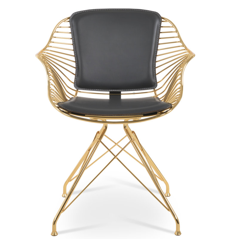 Zebra Arm Chair, Gray, Gold