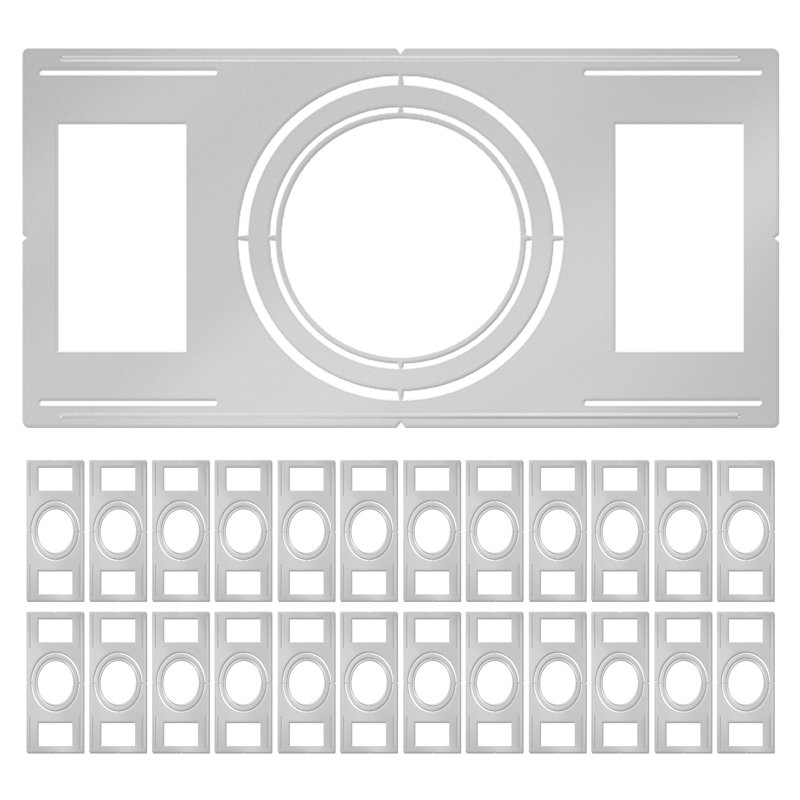 Ensemble de 24 plaques de fixation pour éclairage encastré de nouvelle construction, découpe réglable de 8 à 11 pouces, support brut en acier plat pour wafer à DEL et lumières encastrées, support de boîtier universel peu profond