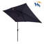 Parasols d'extérieur à énergie solaire 10 x 6,5T rectangulaires à DEL avec manivelle et bouton-poussoir inclinable pour le jardin-1233732774