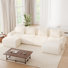 6 Piece U Shaped Frameless Modular Sectional Sofa with 2 Ottomans in 3D Textured Plush